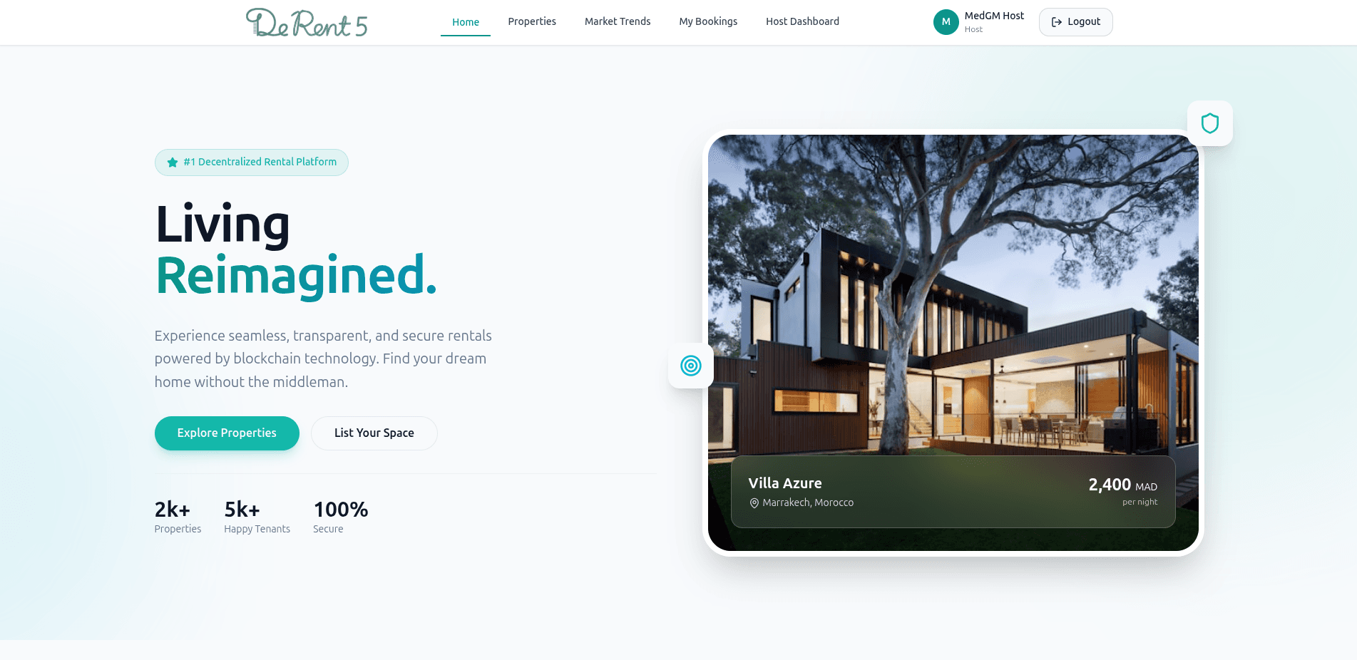 De Rent 5 - A Decentralized Real Estate Rental Platform - A decentralized real estate rental platform built on Ethereum using Solidity and React. It allows users to rent and lease properties using Ethereum smart contracts.